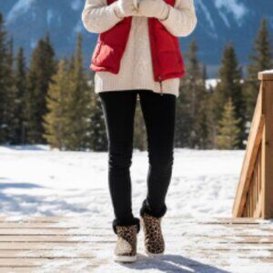 Skechers On-The-Go Joy Suede Ankle Boots “Snow Kitty” Leopard Sz 9 EUC